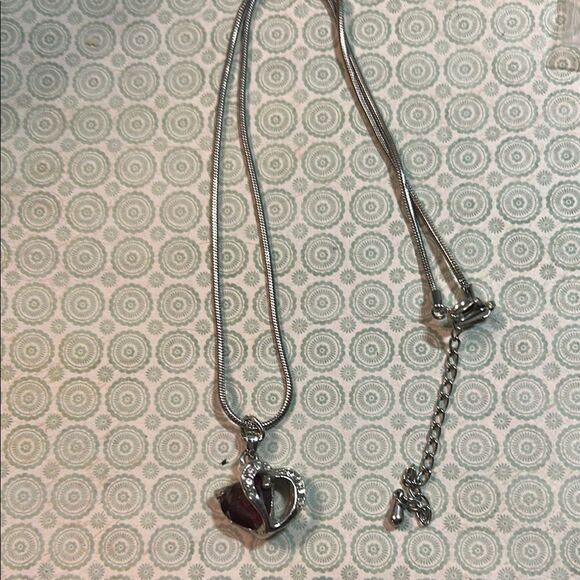 Silver Classic Pendant Necklace with Adjustable Chain - Picture 1 of 2
